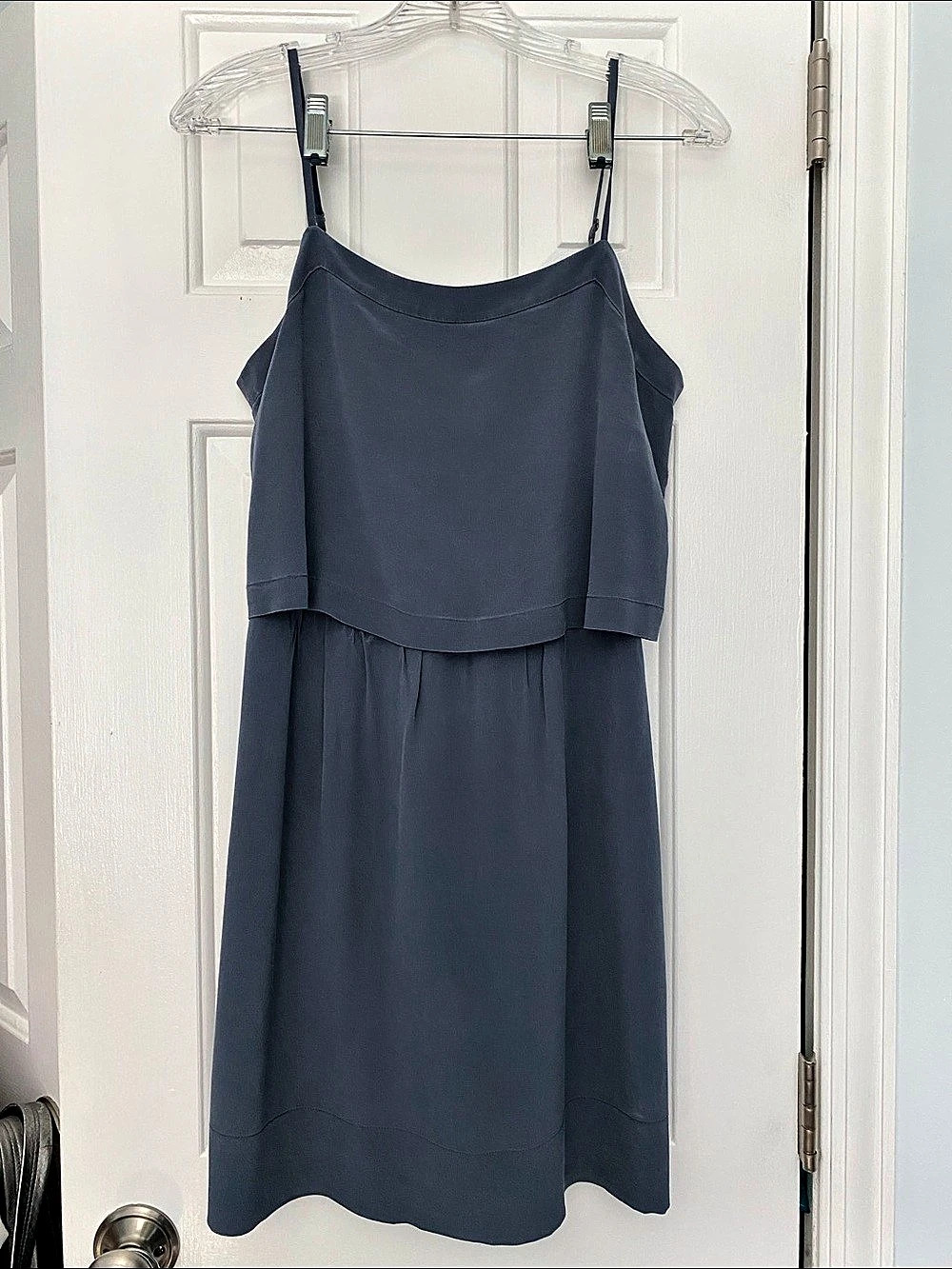 Madewell Silk Mini Dress Blue Size 2 Like New